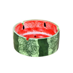 Cenicero de escritorio de cerámica redondo clásico con patrones de sandía de alto valor estético para decoración del hogar o uso en hoteles/restaurantes - Product Image 4