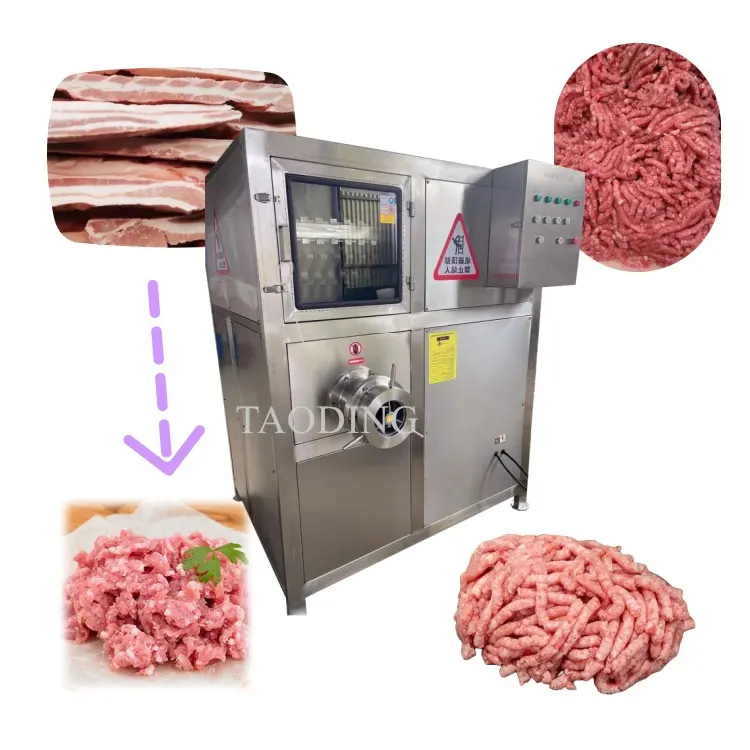 ماكينة سحق اللحم واللحم التجارية من الفولاذ المقاوم للصدأ SUS304، آلة سحق وتقطيع اللحم، فرامة لحمة كهربائية، ماكينة طحن لحمة مجمدة