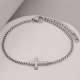 Bracelet unisexe en acier inoxydable avec chaîne croix, simple et élégant, idéal pour le quotidien ou comme cadeau