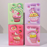 Vente en gros carnet à bobine Cahier A7 3D Foam Puff Cartoon Cute Girl Diary Notepad Children Student Small Handbook Gift