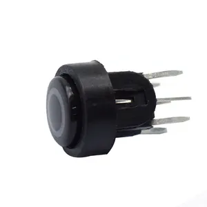 one-stop manufacturers 10mm round momentary illuminated LED 6 pin plastic tactile push button switch support customization