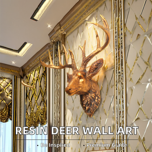 Tête d'animal murale en résine <span class=keywords><strong>de</strong></span> style artificiel Sculpture tête <span class=keywords><strong>de</strong></span> <span class=keywords><strong>cerf</strong></span> en polyrésine pour la décoration extérieure <span class=keywords><strong>de</strong></span> la maison <span class=keywords><strong>avec</strong></span> technique <span class=keywords><strong>de</strong></span> peinture - Product Image 3