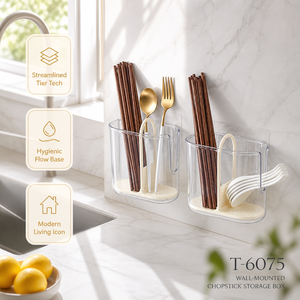 Support de rangement mural portable en plastique pour baguettes, de qualité alimentaire, <span class=keywords><strong>avec</strong></span> drainage, pour cuisine domestique - Product Image 1