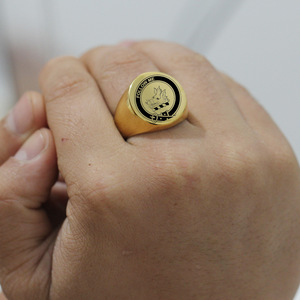 Anillo de Acero de Titanio Redondo de 22 mm con Diseño de Animales Follow Me, Joyería de Moda para Hombre, Regalo - Product Image 2