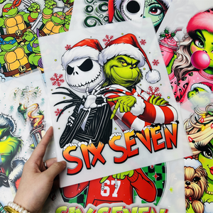 Transferts DTF de couleur vive, étiquettes durables, <span class=keywords><strong>film</strong></span> DTF, autocollants <span class=keywords><strong>en</strong></span> vinyle DTF, motifs de transferts DTF <span class=keywords><strong>Grinch</strong></span> prêts à être pressés sur un t-shirt - Product Image 1