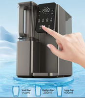 Purificateur d'eau électrique en plastique RO à quatre étapes de haute qualité, autonettoyant, avec eau chaude/froide/glace instantanée, modèle de comptoir, garantie 24 mois