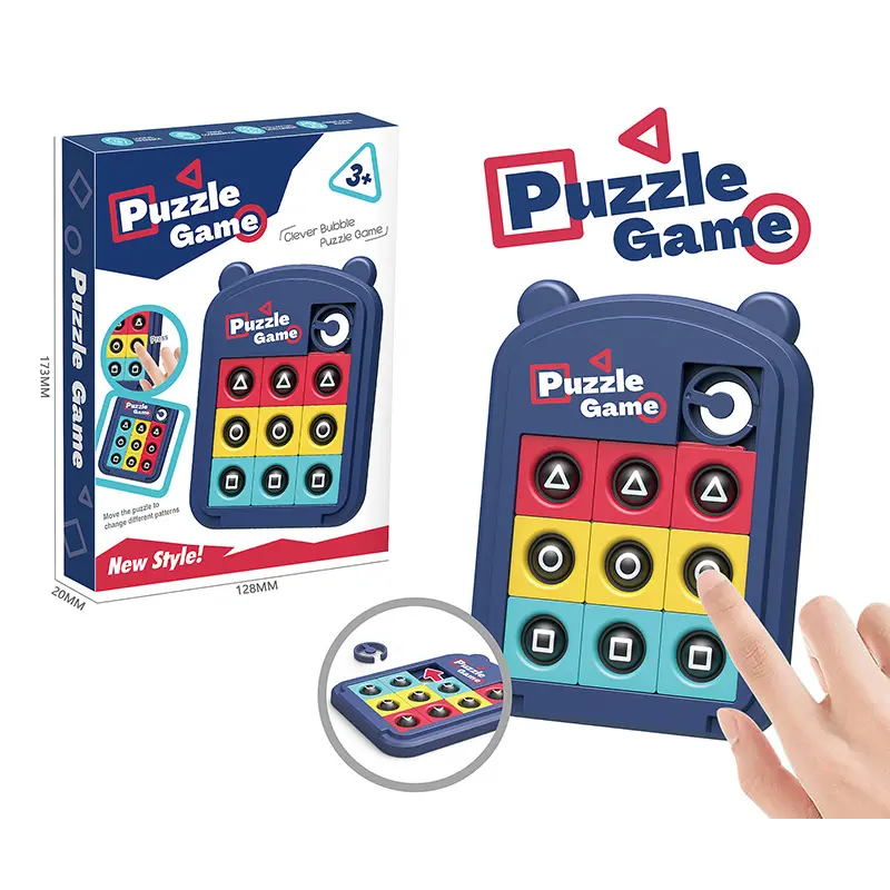 Rompecabezas de descompresión juego de rompecabezas educativo para niños 9 rejillas rompecabezas de burbujas de empuje juguete interactivo para aliviar el estrés