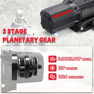 Cabrestante Eléctrico de 6000 Libras 12V para ATV UTV <span class=keywords><strong>con</strong></span> Guía de Cable de Rodillos, Impermeable IP65 para Remolque de Vehículos Todoterreno, UTV, ATV y Automóviles - Product Image 2