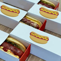 Boîte d'emballage pour bâtonnets de hot-dog au fromage râpé - Boîte à hot-dog à emporter - Boîte jetable pour saucisses grillées croustillantes - Emballage pour œufs
