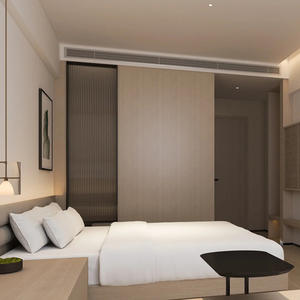 Juego de armario de cama estándar de cama doble de diseño moderno personalizado Bilido para apartamento de Hotel dormitorio de vacaciones HECHO DE Material de Panel de madera - Product Image 4