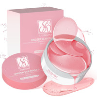 Patchs pour les yeux en gel personnalisés, 60 pièces, graines de pamplemousse, raffermissant, anti-rides, apaisant les rougeurs, hydratation intense, masque pour les yeux en hydrogel