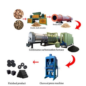 Usine de traitement automatique de briquettes de charbon de bois à partir de sciure de noix de coco, machine à fabriquer du charbon de bois en cubes - Product Image 1