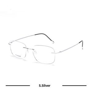 نظارات طبية فاخرة عالية الجودة من التيتانيوم بدون إطار مستطيلة الشكل خفيفة الوزن بإطار ذهبي أنيق - Product Image 5