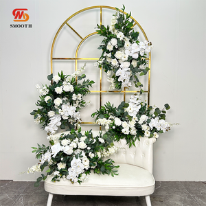 LEDA High Quality Events decoration Artificial white Rose Flower <b>Runner</b> for <b>wedding</b> party - Product Image 4