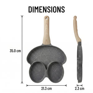 E-Top Cookware Poêle à œufs en forme <span class=keywords><strong>de</strong></span> grenouille, <span class=keywords><strong>lot</strong></span> <span class=keywords><strong>de</strong></span> 3 cavités, couleur et emballage personnalisables, pour œufs pochés et préparations à base d'œufs, articles en gros - Product Image 2