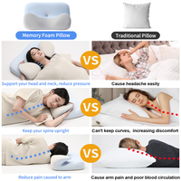 Oreiller cervical en mousse à mémoire de forme réglable oreiller de soutien du cou économique léger oreiller en mousse à mémoire de forme pour le soulagement de la douleur au cou