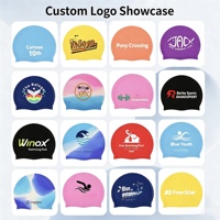 Bonnet de bain en silicone personnalisable avec logo, 50g pour adultes et enfants, plusieurs couleurs, imperméable, confortable, bonnet de bain non compressif