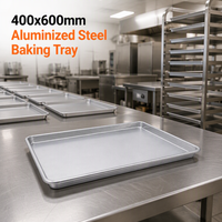 Plateau de cuisson commercial en acier aluminisé 400x600mm, épaisseur 0,8mm, plaque peu profonde pour four de boulangerie