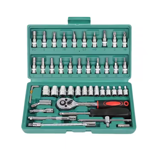 46-Pieces 1/4 inch Ổ cắm ổ cắm Ratchet cờ lê thiết lập Metric Bit Ổ cắm mở rộng thanh dụng cụ cầm tay trường hợp gói tự động sửa chữa vườn sử dụng - Product Image 4