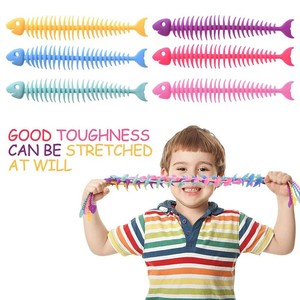 Bracelet unisexe créatif en forme d'arête de poisson, jouet fantaisie et de farce, jouet de décompression en silicone souple avec colle pour cadeaux d'enfants - Product Image 4