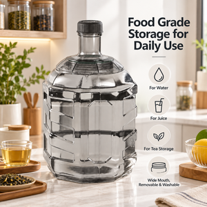 Bidón de <span class=keywords><strong>Agua</strong></span> Octagonal de 15L con Tapa Roscada de Plástico de Grado Alimenticio, Personalizable con Logotipo, OEM/ODM, Alta Claridad, Nuevo, para Cocina - Product Image 1
