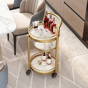 Chariot à nourriture à 4 roues en métal durable <span class=keywords><strong>de</strong></span> style nordique avec rangement pour restaurant, dessert, collation, boisson, gâteau, vin, thé, livraison - Product Image 1