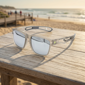 [BITROMAN] 24g Gray Silver <b>Mirror</b> Polar Lens Half Rim Sleek Unisex Sports <b>Sunglasses</b> Light Weight for Travel Outdoor Fashion Sun - Product Image 3