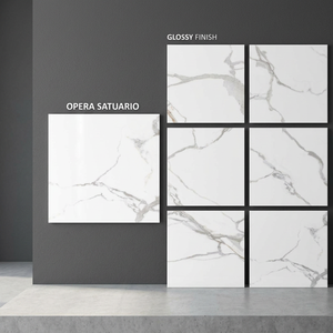 กระเบื้องพอร์ซเลนเคลือบเงา Pietra Bianco ขนาด 800x800 มม. สีเทาอ่อน ลายหินธรรมชาติ - Product Image 2
