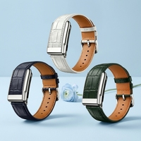 Bracelets de montre connectée compatibles Whoop 50, motif crocodile, cuir véritable, style tendance