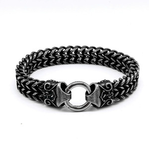 Yunnique Men's <b>Titanium</b> Steel Bracelet Magnetic Buckle Geometric Pattern Vintage Distressed Jewelry Gift Guangzhou Model - Product Image 1