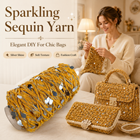 Tuyi Gold Silver Sequin Fancy Yarn DIY Handmade Crochet for Bag Making Easy Craft Gift Ready Bulk Wholesale OEM