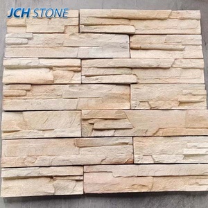 Precio barato Beige Piedra caliza artificial Revestimiento <span class=keywords><strong>de</strong></span> pared decorativo Cultura Piedra apilada - Product Image 3