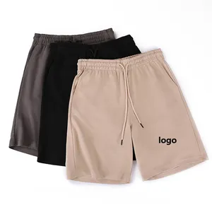 Benutzer definierte Logo Blank Sommer Jogger Laufs horts Kordel zug Französisch Terry Athletic Workout Sweat Shorts Baumwolle für Herren