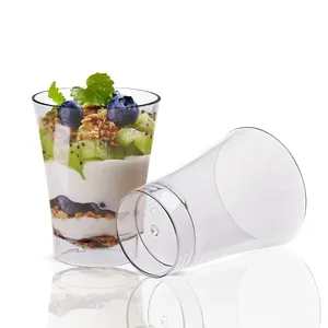식품 학년 일회용 디저트 컵 두꺼운 투명 라운드 무스 컵 70ml 아이스크림 요구르트 컵