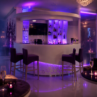 Comptoir de bar à vin en surface solide écologique résistant aux rayures, taille et forme personnalisées, pour villa de luxe, club privé