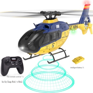 Nuevo Helicóptero RC F06 2.4G 6CH 6 Ejes con Doble Motor sin Escobillas, Escala 1:36 EC135, Vuelo con una Sola Tecla, RTF, Sin Flybar, Juguete - Product Image 1