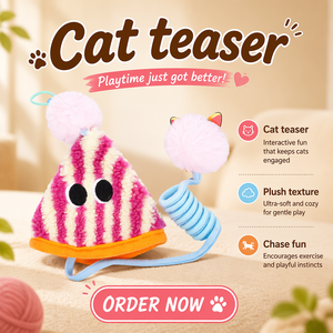 Jouet en peluche pour <span class=keywords><strong>chat</strong></span> pour l'auto-entretenissement et le soulagement de l'ennui, à suspendre à la porte, avec corde élastique, baguette de stimulation et papier froissé à ressort - Product Image 1
