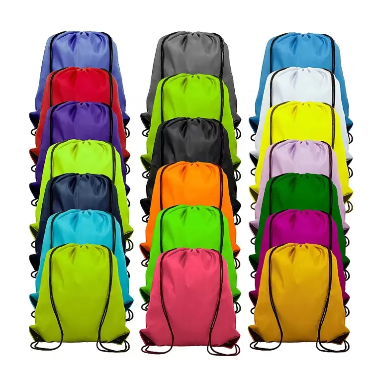 Wholesale Shoes Clothing Snacks Books Storage Sports Camping Backpacks Fitness Nylon Sublimation Drawstring Bag