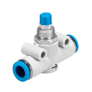 Válvula de control de flujo unidireccional en línea, precisa y duradera, con diseño de montaje rápido con tubo de conexión para movimiento ajustable del cilindro - Product Image 4