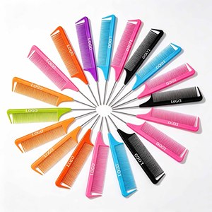 Peine <span class=keywords><strong>de</strong></span> cola <span class=keywords><strong>de</strong></span> rata <span class=keywords><strong>de</strong></span> calidad profesional, diseño <span class=keywords><strong>de</strong></span> punta metálica, dientes finos, <span class=keywords><strong>para</strong></span> separar el cabello, trenzar y mechas, suministro profesional <span class=keywords><strong>de</strong></span> peluquería - Product Image 1