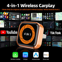 Adaptateur miroir CarPlay portable 4-en-1 avec dongle filaire/sans fil, qualité d'image HD, garantie 1 an pour téléphones iOS