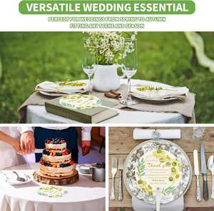 <b>Wedding</b> Hand Fans Bulk Bridal Showers Elegant Greenery Plastic Handheld Fans Guests <b>Thank</b> <b>You</b> Fans for Celebrating with Us - Product Image 3