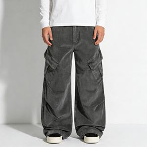 Pantalones Anchos de Lona Resistente, Estilo Urbano Unisex, Jeans Holgados Retro de Estilo Neutral, Corte Regular, Casual, Ecológico - Product Image 1