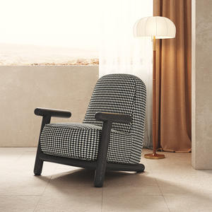 <b>Sofa</b> Chair Single Italian Style Houndstooth Pattern Comfortable <b>Seat</b> <b>Cushion</b> Modern Minimalist Living Room Chair - Product Image 6