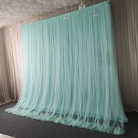Rideau décoratif en tulle élégant pour fête d'anniversaire, toile de fond de scène, poche à tringle, décoration de mariage en gaze