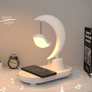<span class=keywords><strong>Meilleur</strong></span> cadeau Table de chevet portable Lampe intelligente RGB Support de chargeur sans fil avec haut-parleur et réveil pour <span class=keywords><strong>iPhone</strong></span> et Android - Product Image 3