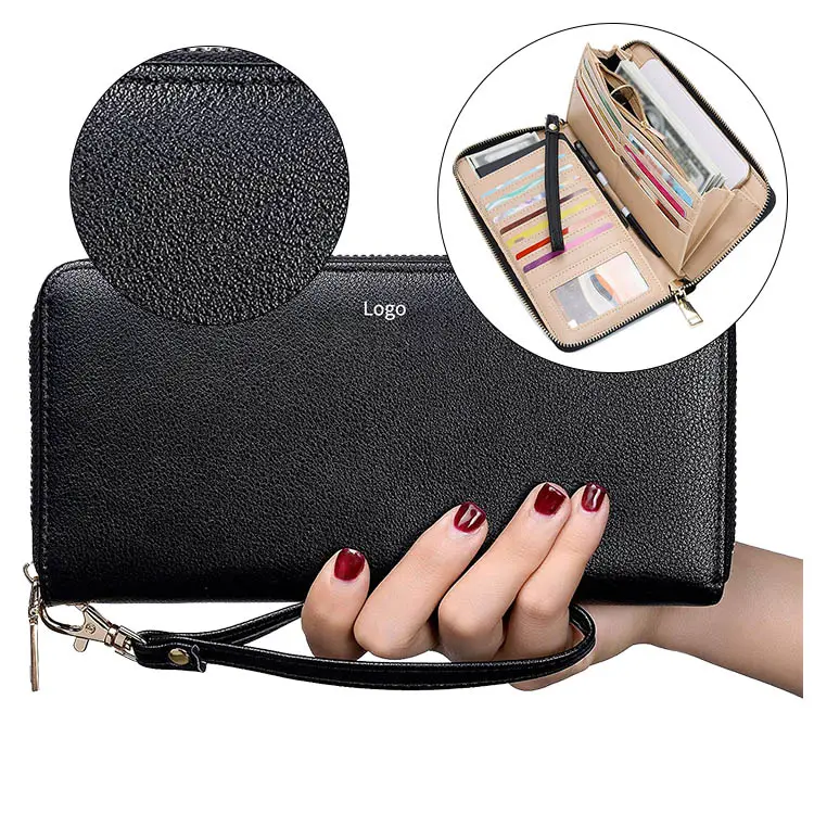 AZB536 Pu Leather Clutch Handbag Purse Women Clutch Purse Rfid Credit Card Holder Wallet With Pen Holder Coin Pocket