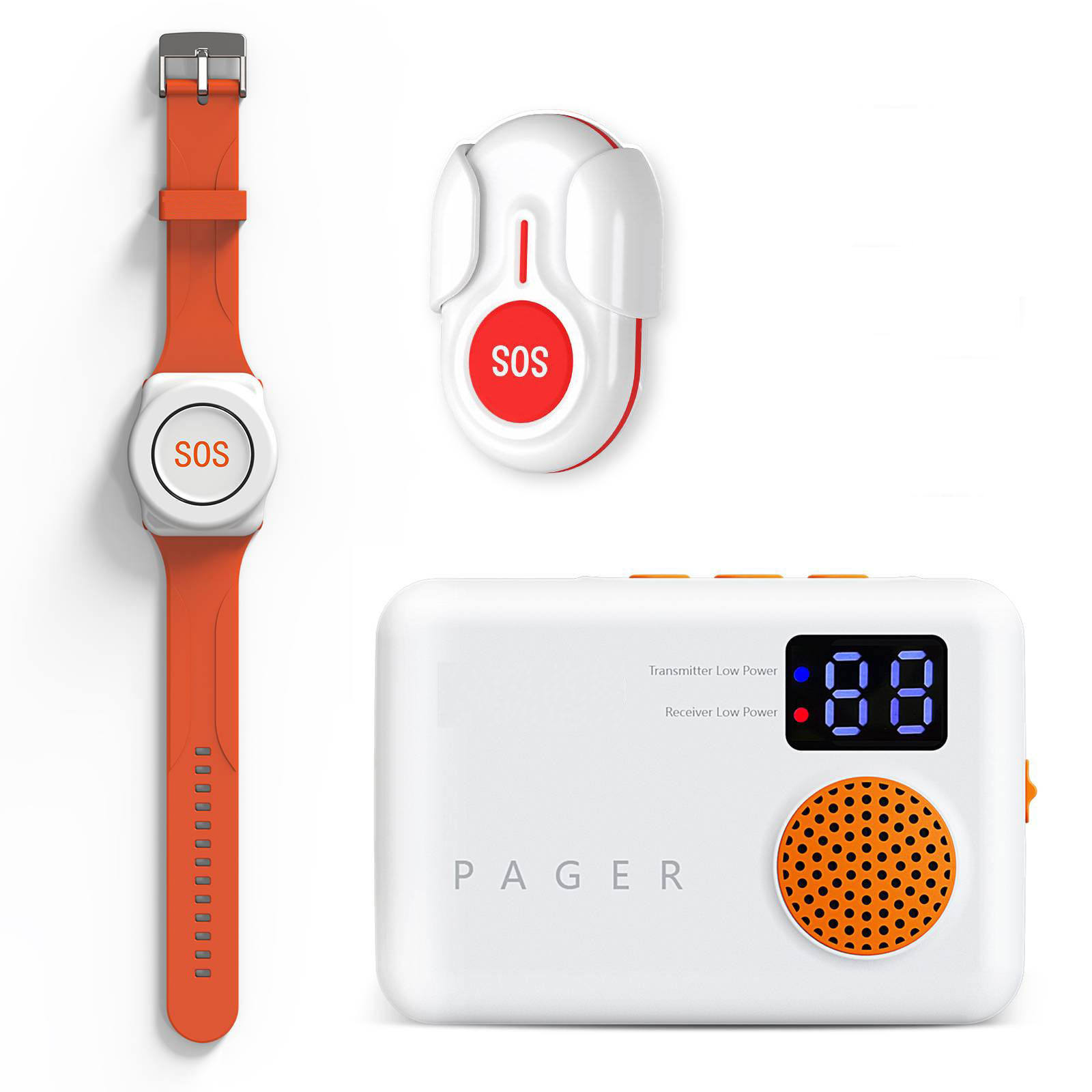 1 pulsante di chiamata + 1 ricevitore + 1 chiamata orologio