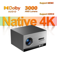 Vidéoprojecteur 4K Natif 3840x2160 3000 Lumens ANSI Everycom Cinelux Smart WiFi Home Game Cinema Projecteur 4K