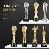 Trofeo de Golf de Cristal Personalizado, Premio Birdie en Oro, Plata y Bronce, Distancia Máxima, Campeón Neto Total, Modelo China Tiempo 37